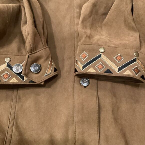 VINTAGE BOB MACKIE Brown
Western Button Down Shirt Jacket Brown Faux Suede L - Picture 11 of 14